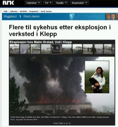 Sześć osób jest rannych w wyniku eksplozji w Klepp