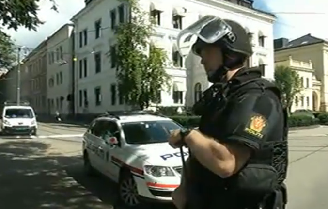 Ewakuacja w centrum Oslo