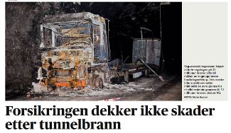 PZU pokryje część kosztów remontu tunelu Gudvangen 