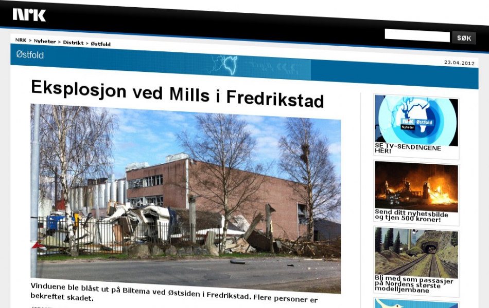 Wybuch gazu we Fredrikstad