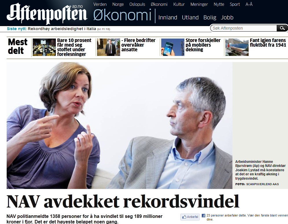 2011 – rok rekordowych wyłudzeń z NAV 