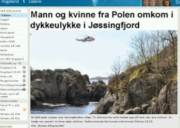 Dwoje płetwonurków z Polski utonęło w Jøssingfjord 