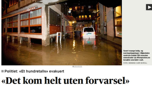 „Wielka woda przyszła znienacka”. Powódź w Vestfold i Buskerud.