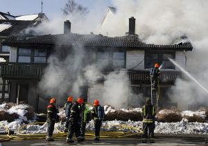 Pożar domu w Sokndal