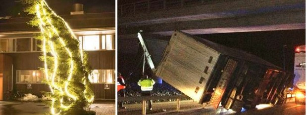 Niesamowita siła wiatru - ciężarówkę „zdmuchnęło” z E6