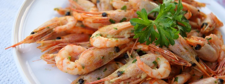 Pieczone krewetki czosnkowe