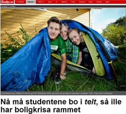 Studenci w Tromsø muszą mieszkać w namiocie