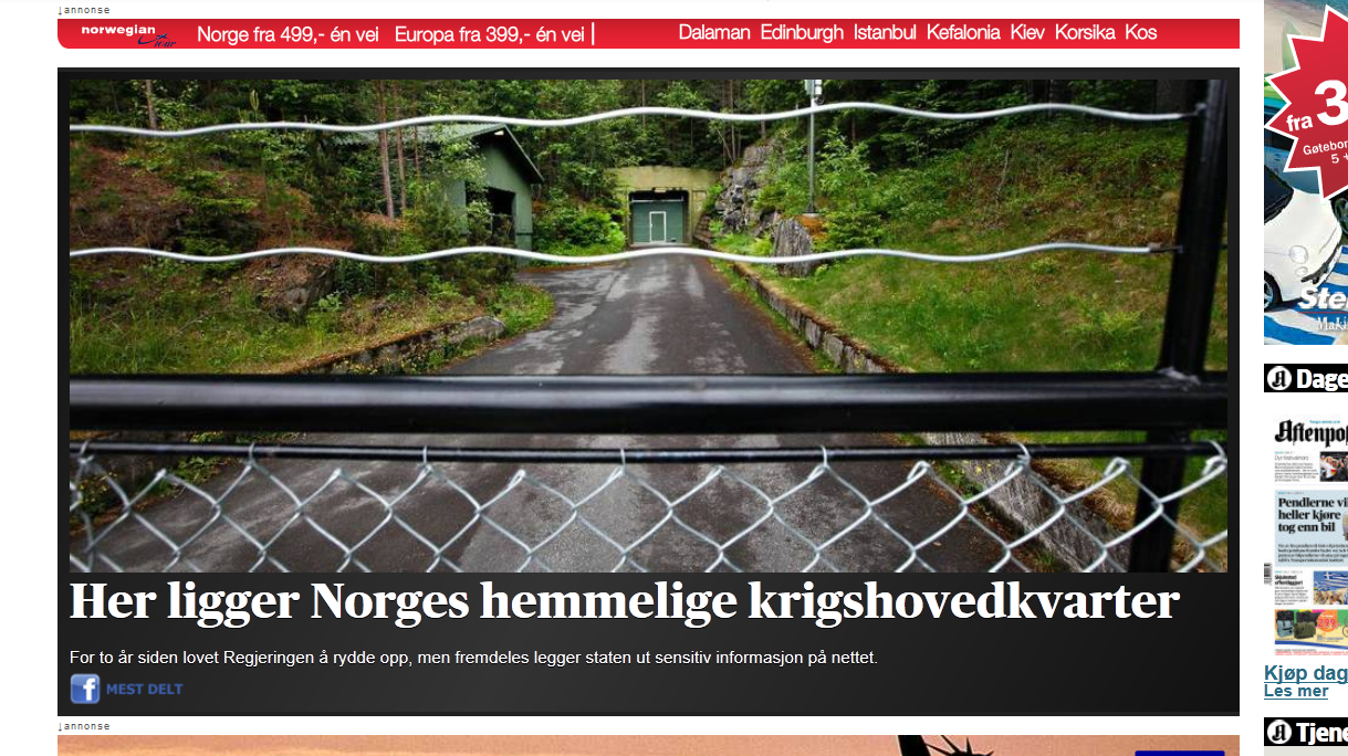 Dane o tajnej kwaterze rządu na czas wojny są dostępne w internecie