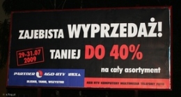 Reklama „zajebistej wyprzedaży” łamie kodeks branżowy