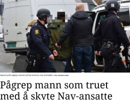 Mężczyzna grożący śmiercią pracownikowi NAV został zatrzymany przez policję