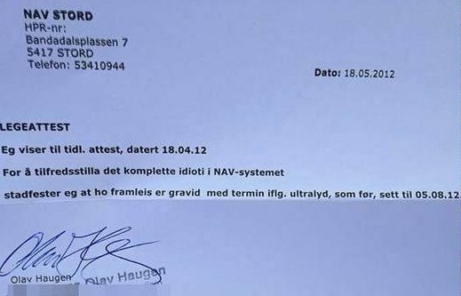 Pismo do NAV-u, które zrobiło karierę na Facebooku