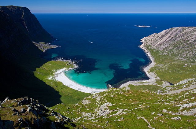 Plaża Vetvika w  Bremangerlandet.