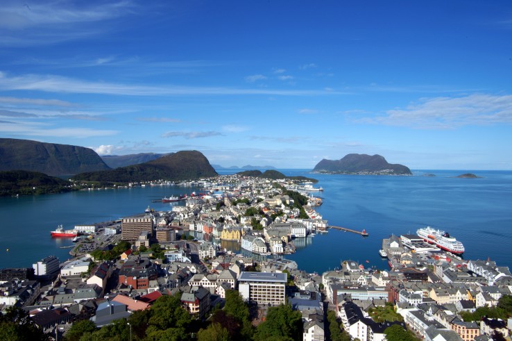 Ålesund z lotu ptaka