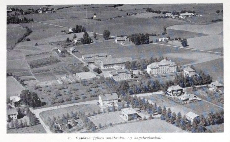 widok na Østre Toten Valle, zdjęcie pochodzące z lat 30.