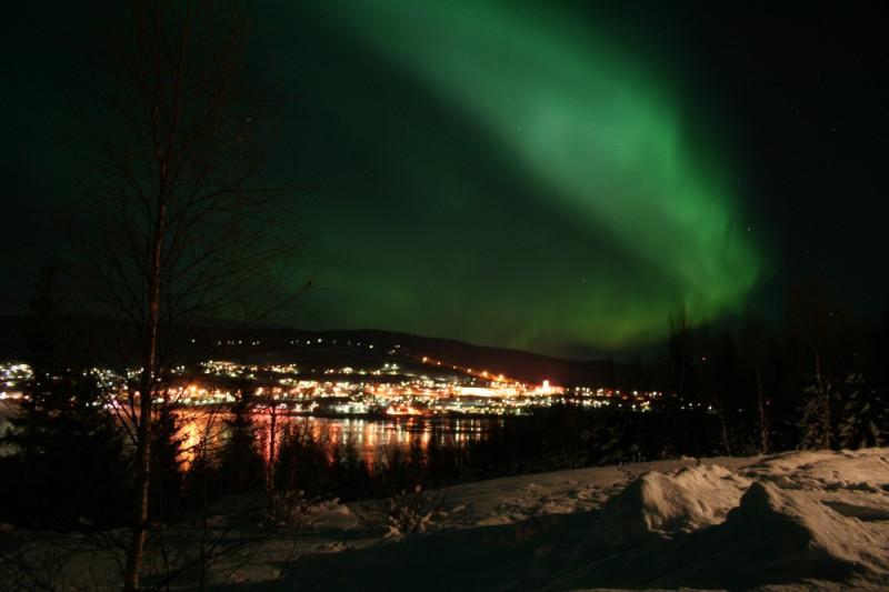 Zorza polarna nad Sjøvegan w Troms