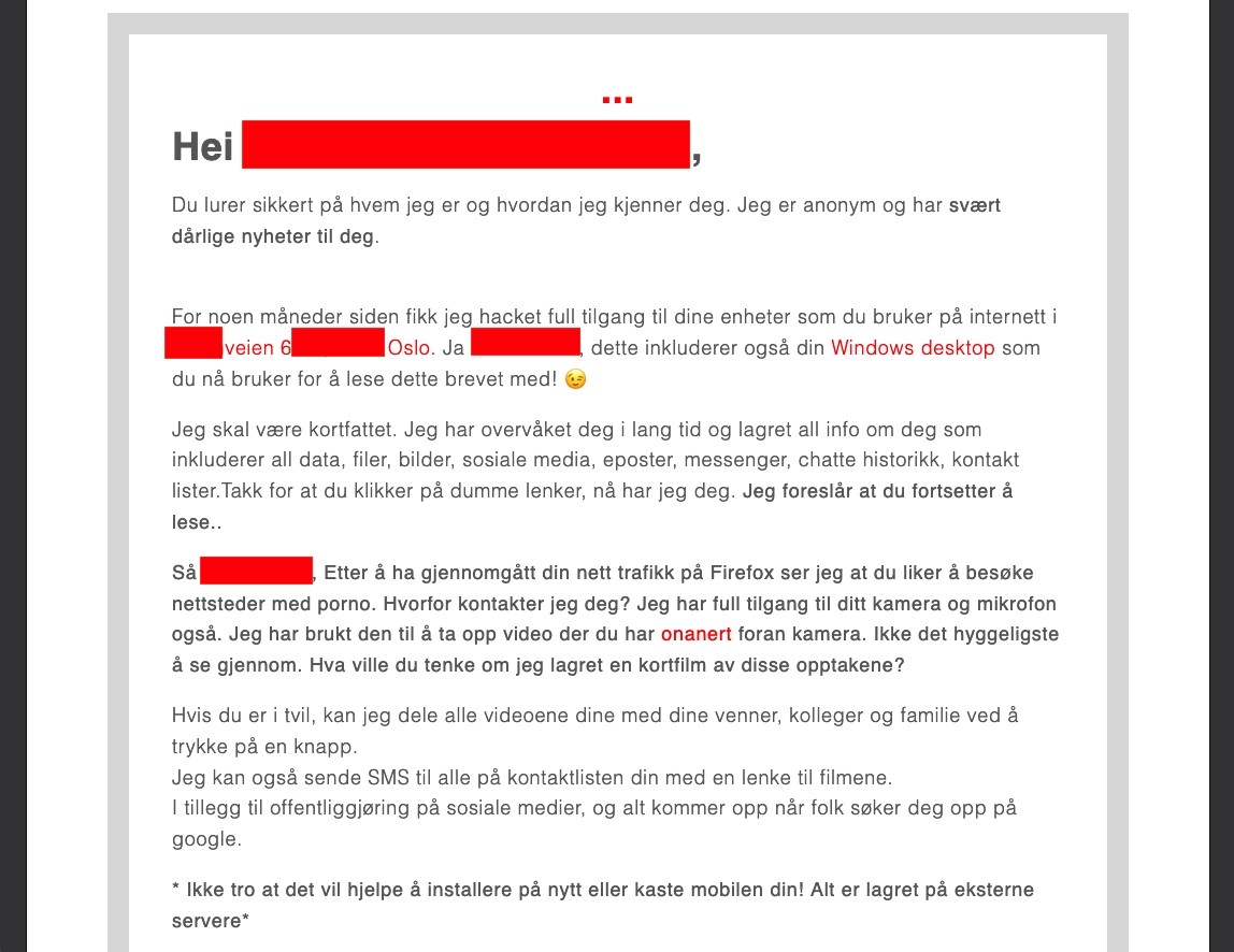 Po kliknięciu w link znajdujący się w SMS, odbiorca zostaje przekierowany na stronę, gdzie znajduje się więcej osobistych informacji na jego temat. 