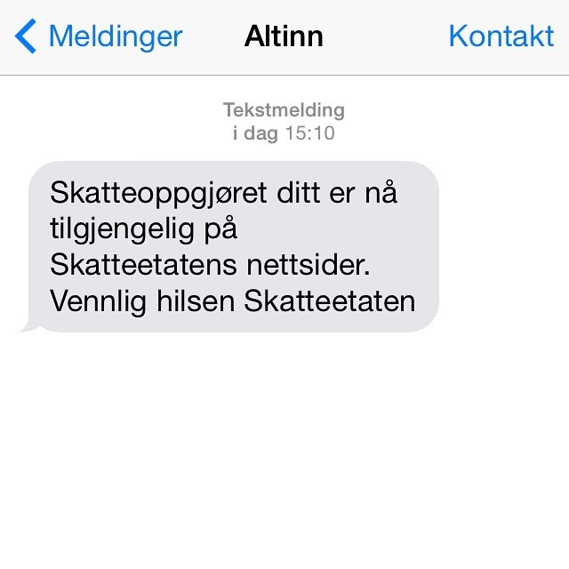 SMS od Altinn SMS od Altinn