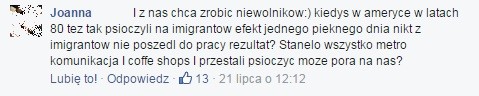 Komentarz pani Joanny na profilu Polish Express Komentarz pani Joanny na profilu Polish Express