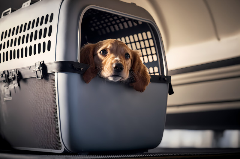 Pies, wraz z transporterem, był na tyle mały, że kobieta mogła podróżować z nim na zasadach przewozu bagażu podręcznego.