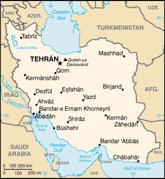 mapa Iranu