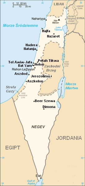 mapa Izraela