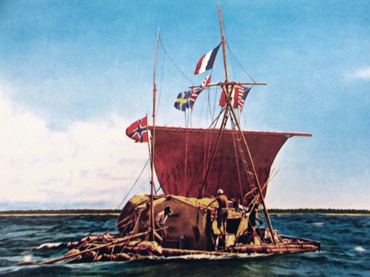 obraz przedstawiający tratwę kon-tiki obraz przedstawiający tratwę kon-tiki