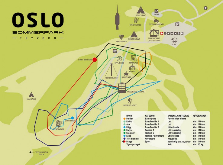Mapka Oslosommerpark Mapka Oslosommerpark