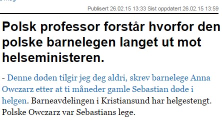 Wypowiedź Niny Witoszek Wypowiedź Niny Witoszek