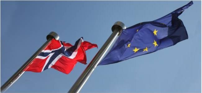 Flaga Norwegii i UE Flaga Norwegii i UE