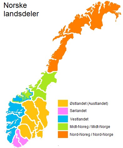 Mapa Norwegii