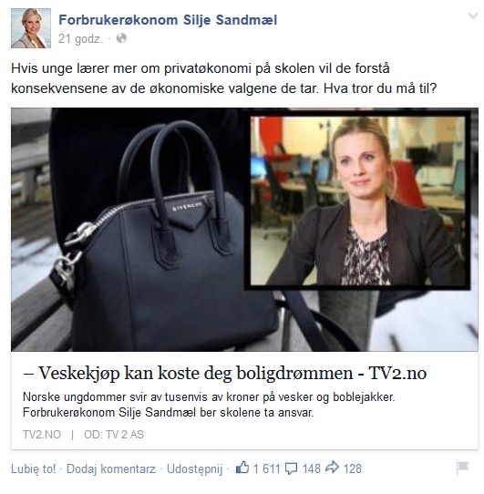 jeden z postów Silje Sandmael jeden z postów Silje Sandmael