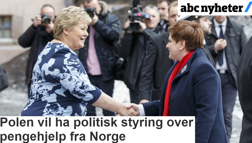 Abcnyheter opisuje polski spór wokół funduszy EOG