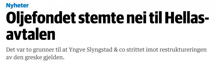 Oljefondet nie chce pomóc Grecji