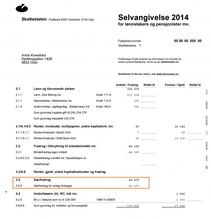 Selvangivelse z odpisem Selvangivelse z odpisem