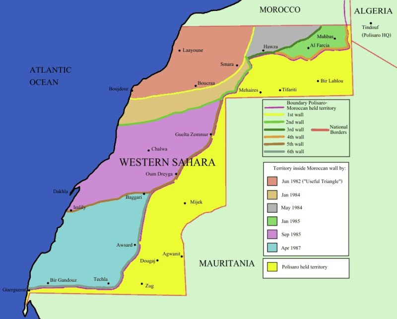 Mapa Sahary Zachodniej.