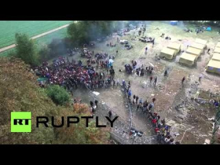 Slovenia: Drone captures fire-damaged Brezice refugee camp