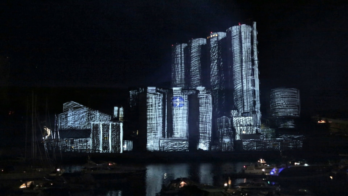 ‪3D projection mapping‬, ‪Factory Light Festival 2014‬,‪ Norway (original soundtrack)