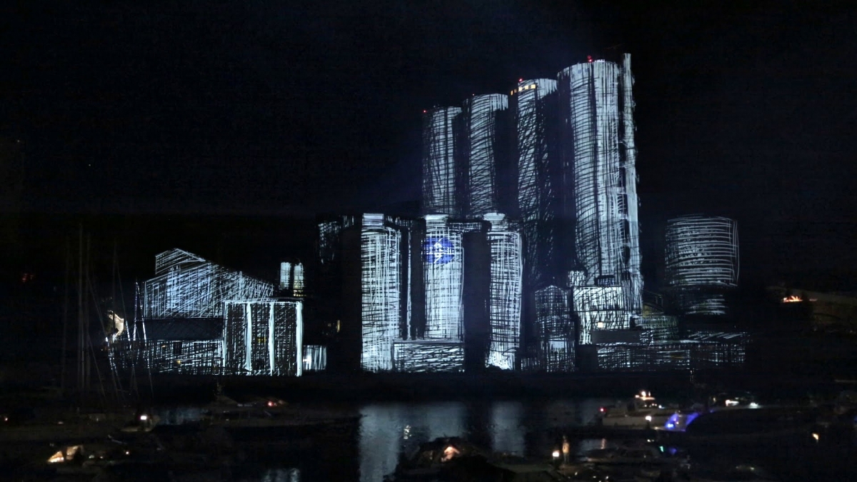 ‪3D projection mapping‬, ‪Factory Light Festival 2014‬,‪ Norway (original soundtrack)