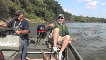 Flying Silver Carp on Wabash River in Indiana