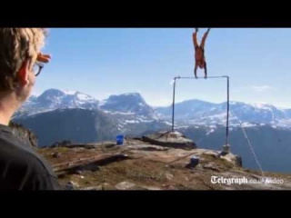 BASE jumper survives cliff edge stunt fail in Norway