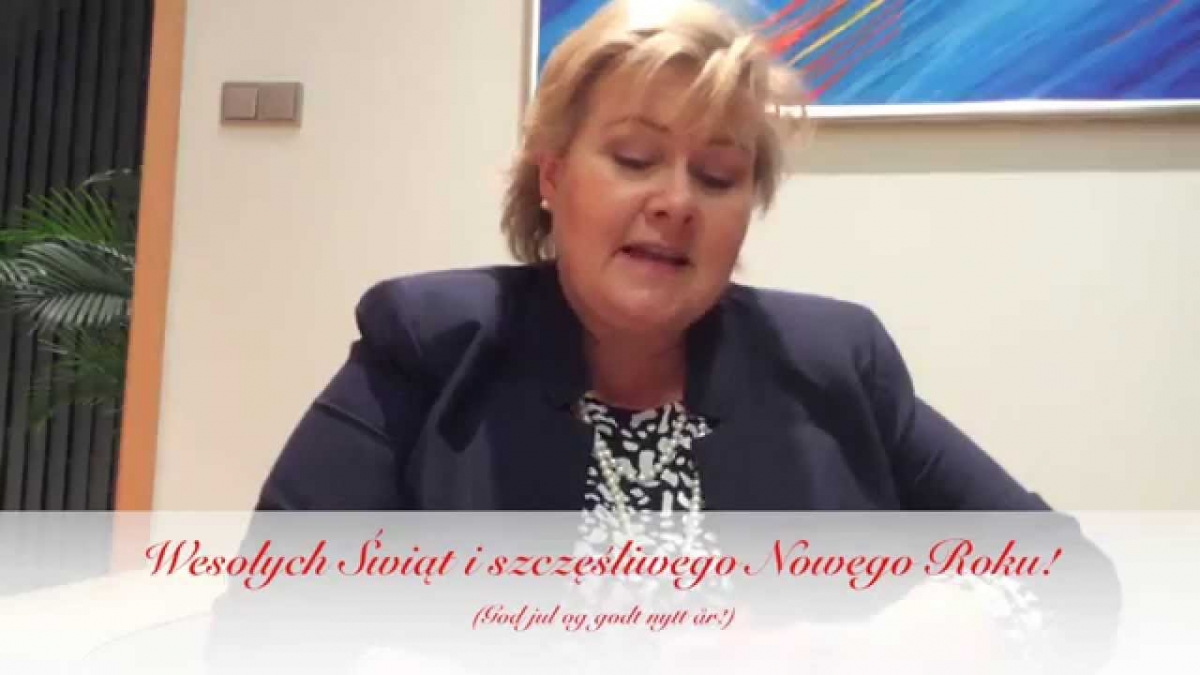 Świąteczne życzenia po polsku od Premier Norwegii, Erny Solberg
