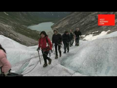 Glacier walking on Nigardsbreen Glacier in Norway